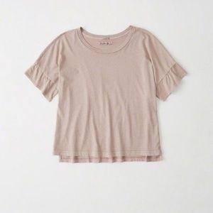Abercrombie & Fitch Boyfriend ruffle sleeve tee